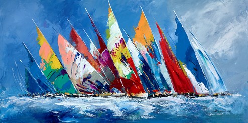 Lead the Way VI by Bernard - Original Painting on Box Canvas